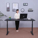 Elite Pro Series 71" x 33" Standing Desk with Black Frame - Black Top
