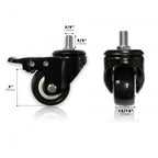 2-Inch Heavy Duty Rubber Caster Wheel with Swiveling Threaded Stem (Pack of 4)