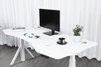 Quattro Series 60" Electric Standing Desk with Curved Top