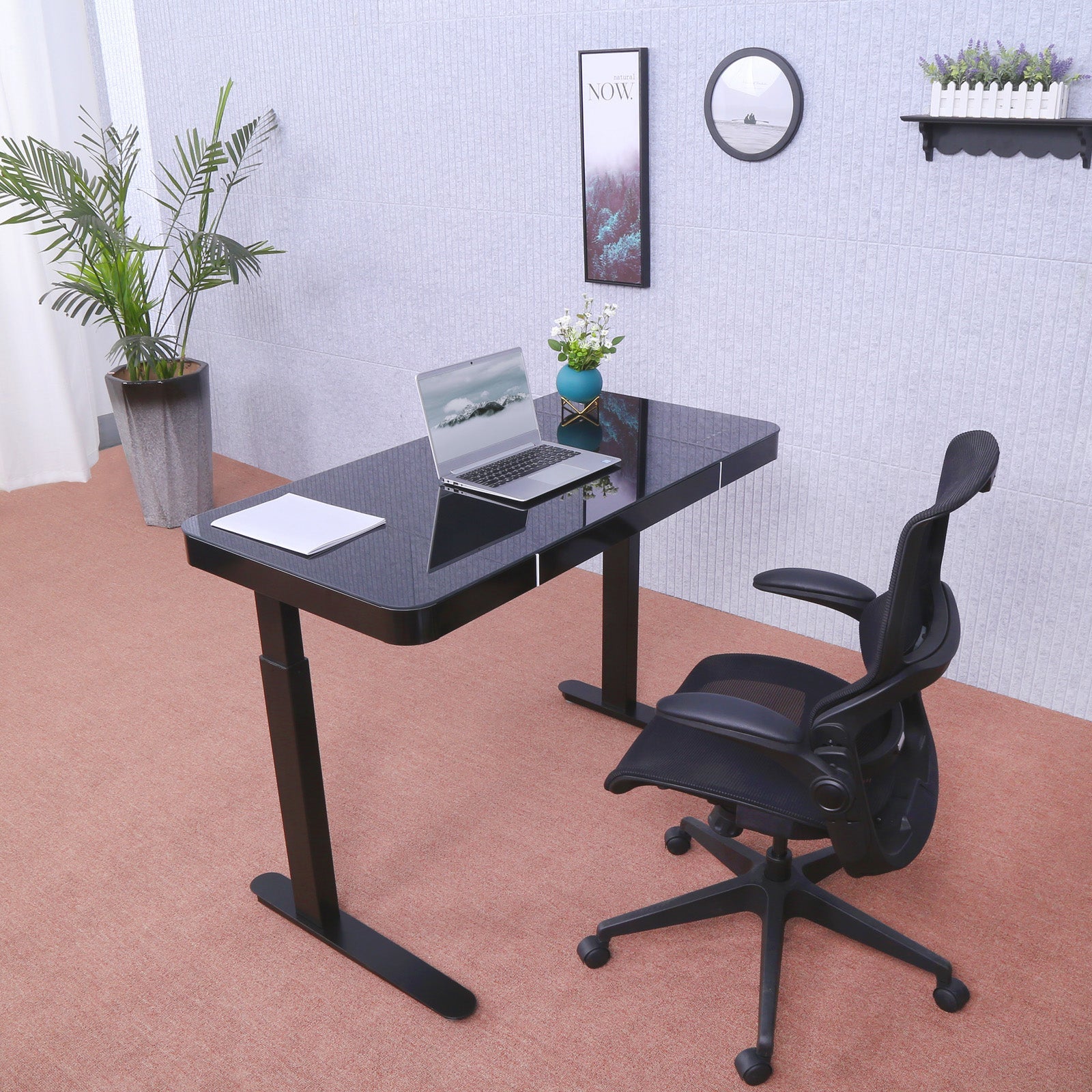 Tempered Glass Lumi Series 47" Standing Desk