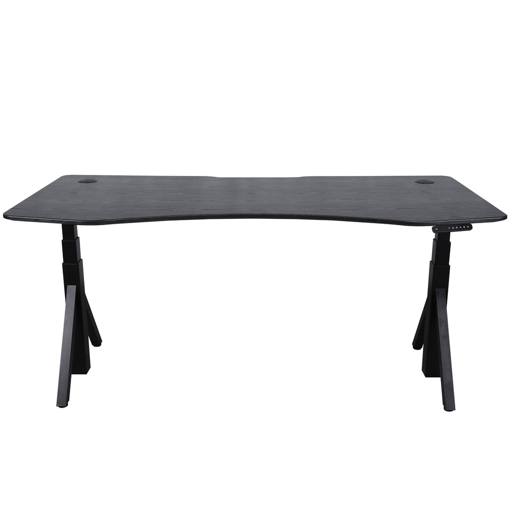 Quattro Series 60" Electric Standing Desk with Curved Top