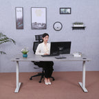 Elite Pro Series 71" x 33" Standing Desk with Off-White Frame
