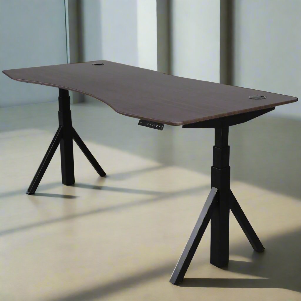 Quattro Series 60" Electric Standing Desk with Curved Top