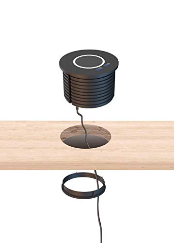 In-Desk Wireless Charging Pad, Dual USB Type A Quick Charge 3.0 Ports