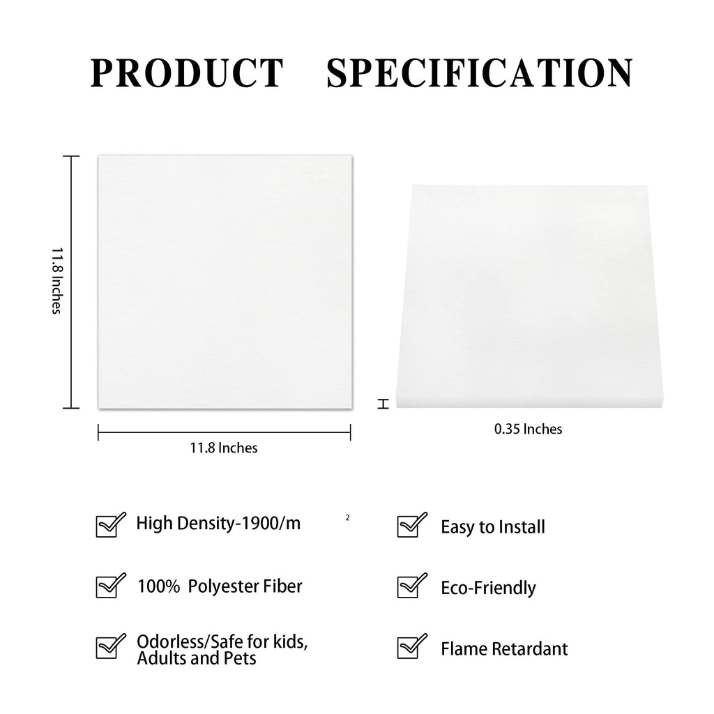 Artsonic Square Acoustic Sound Absorbing Panel 12'' X 12'' X 0.4''