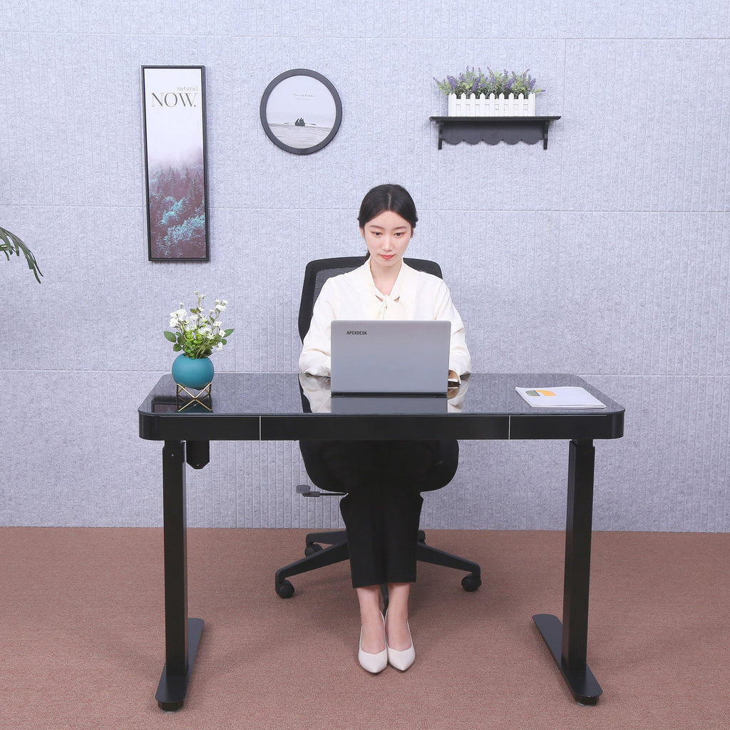 Tempered Glass Lumi Series 47" Standing Desk