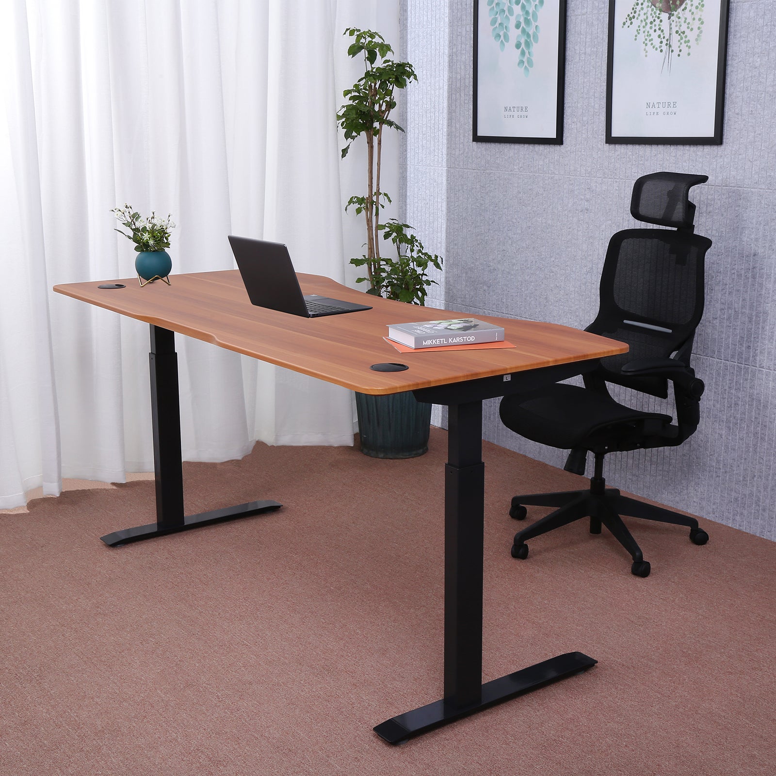 Elite Pro Series 71" x 33" Standing Desk with Black Frame