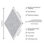 Artsonic Diamond Acoustic Sound Absorbing Panel 20'' X 12'' X 0.4''