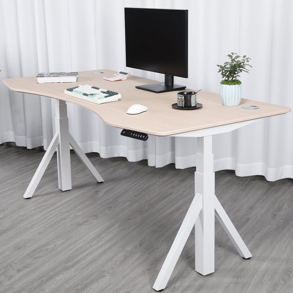 Quattro Series 60" Electric Standing Desk with Curved Top