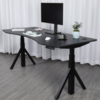 Quattro Series 60" Electric Standing Desk with Curved Top