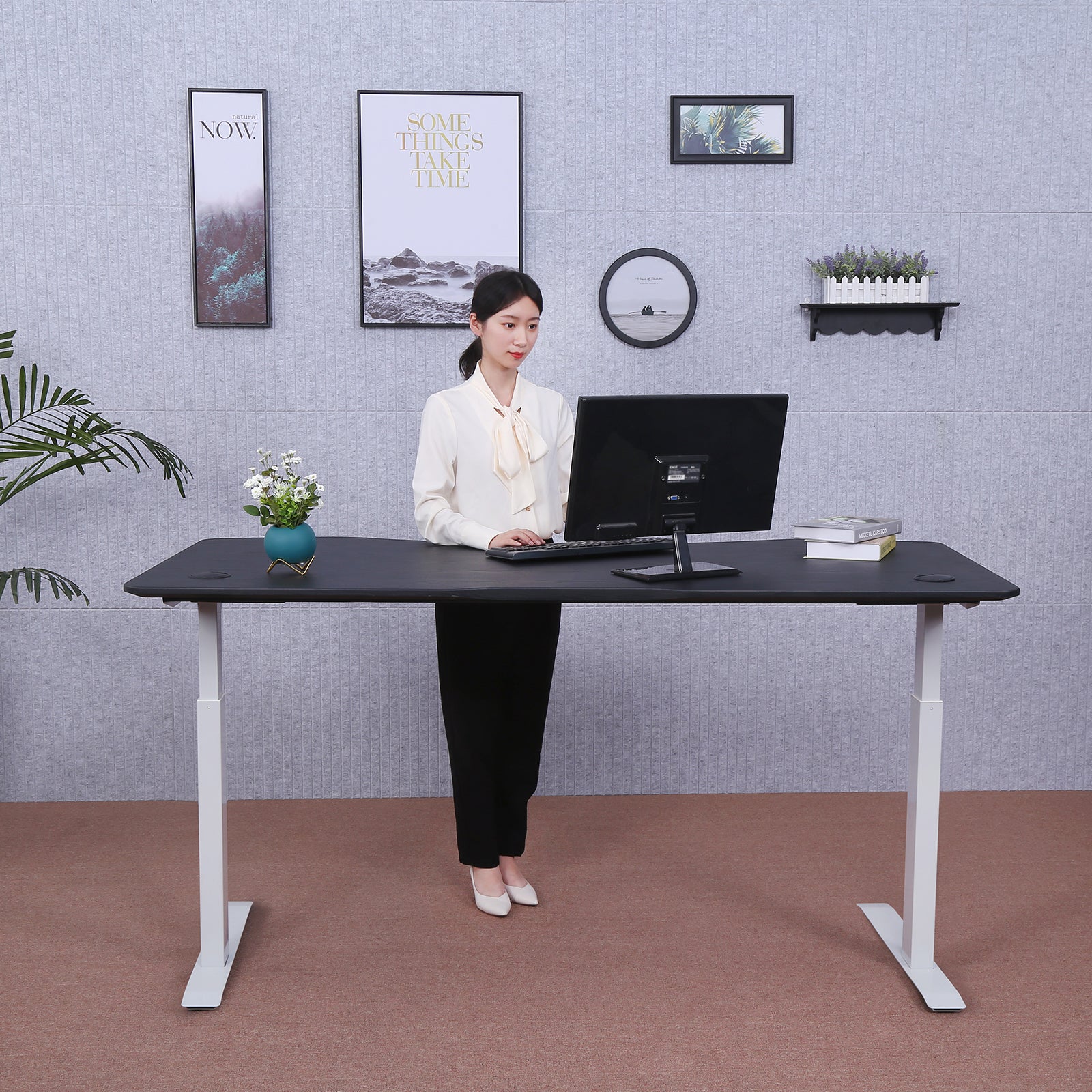 Elite Pro Series 60" x 27" Standing Desk with Off-White Frame