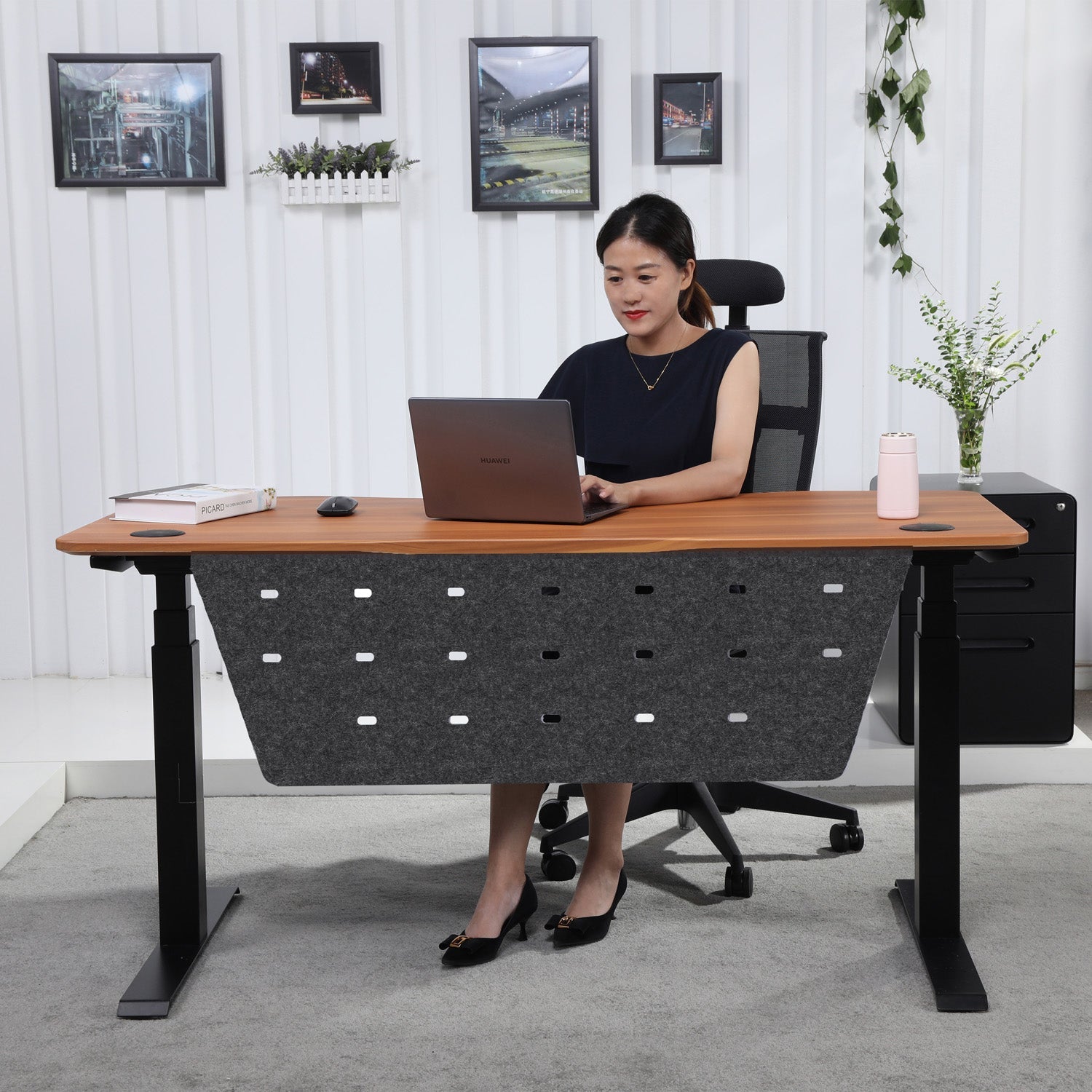 K Series 71" Standing Desk with Curved Top