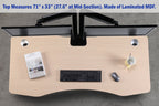 K Series 71" Standing Desk with Curved Top