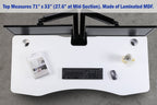 K Series 71" Standing Desk with Curved Top