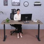 ApexDesk Elite Pro Series 71" x 33" Electric Height Adjustable Stand up Desk, Sit Stand Home Office Desk, Computer Desk - Curved Teakwood