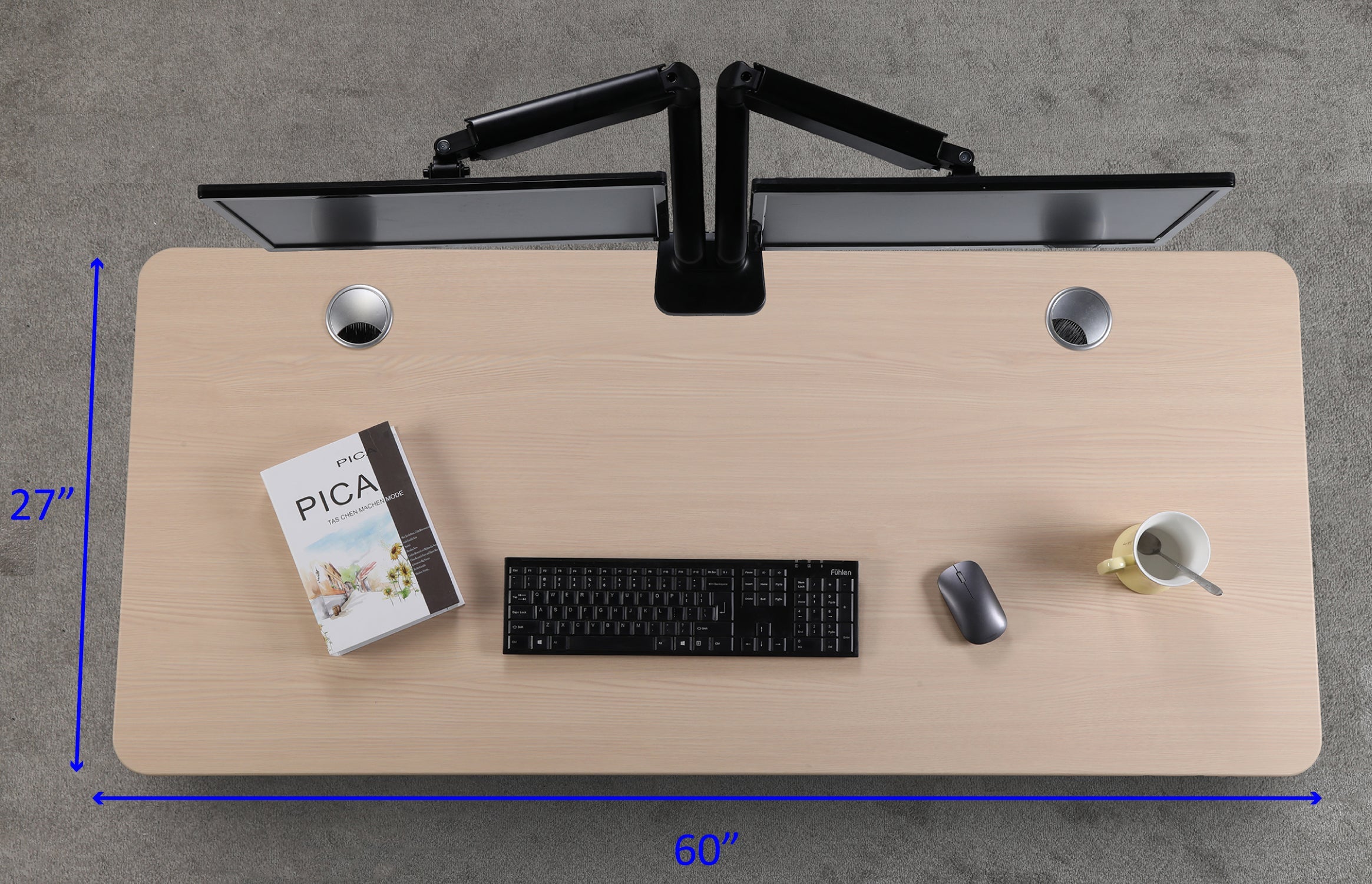 K Series 60" Standing Desk with Rectangular Top