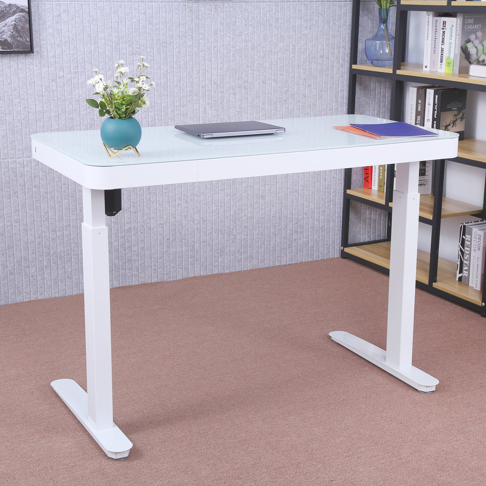 Tempered Glass Lumi Series 47" Standing Desk