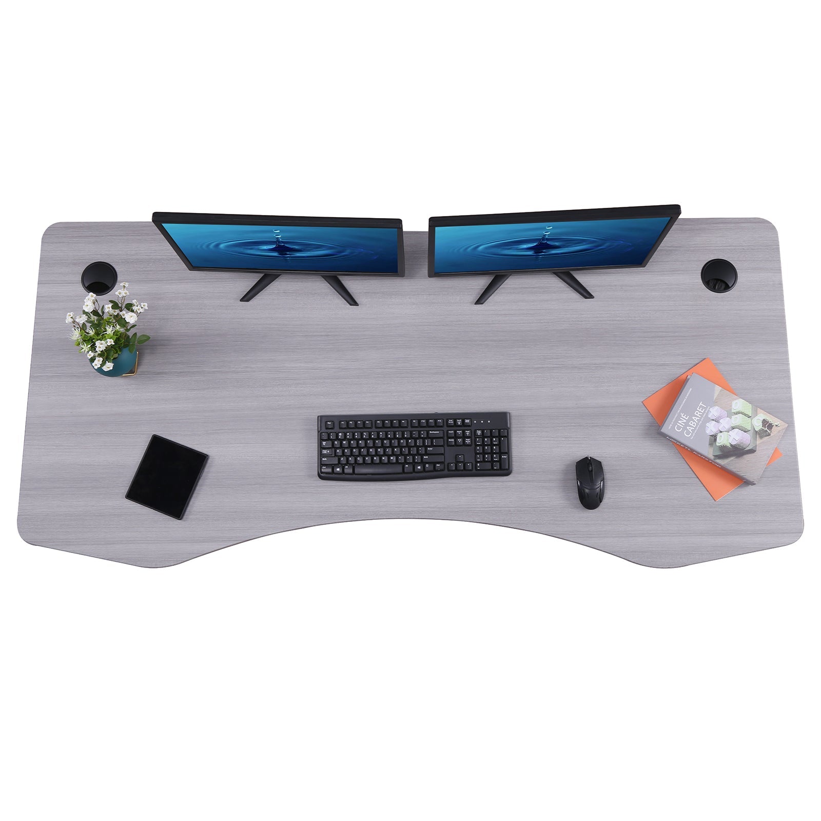 K Series 71" Standing Desk with Curved Top