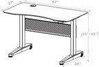 Pneumatic Stand Desk with Curved Black Top