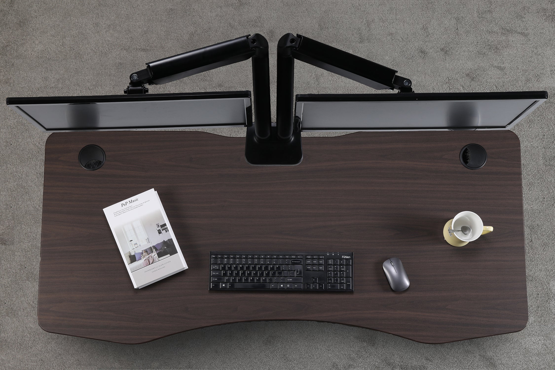 K Series 71" Standing Desk with Curved Top