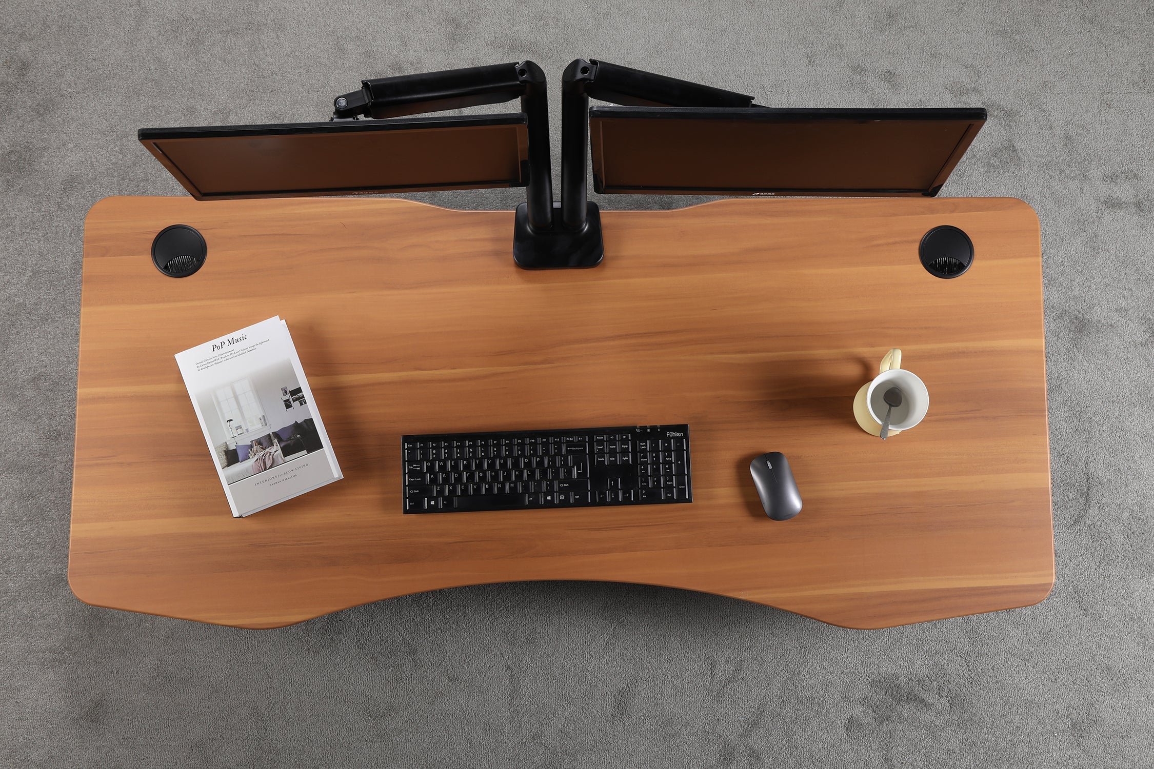 K Series 71" Standing Desk with Curved Top