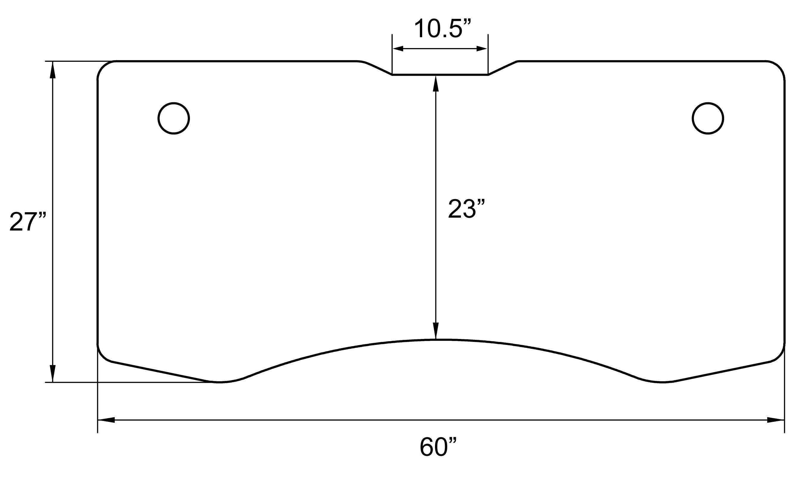 Elite/Elite Pro/Flex 60" Series Beveled and Contoured Tabletop