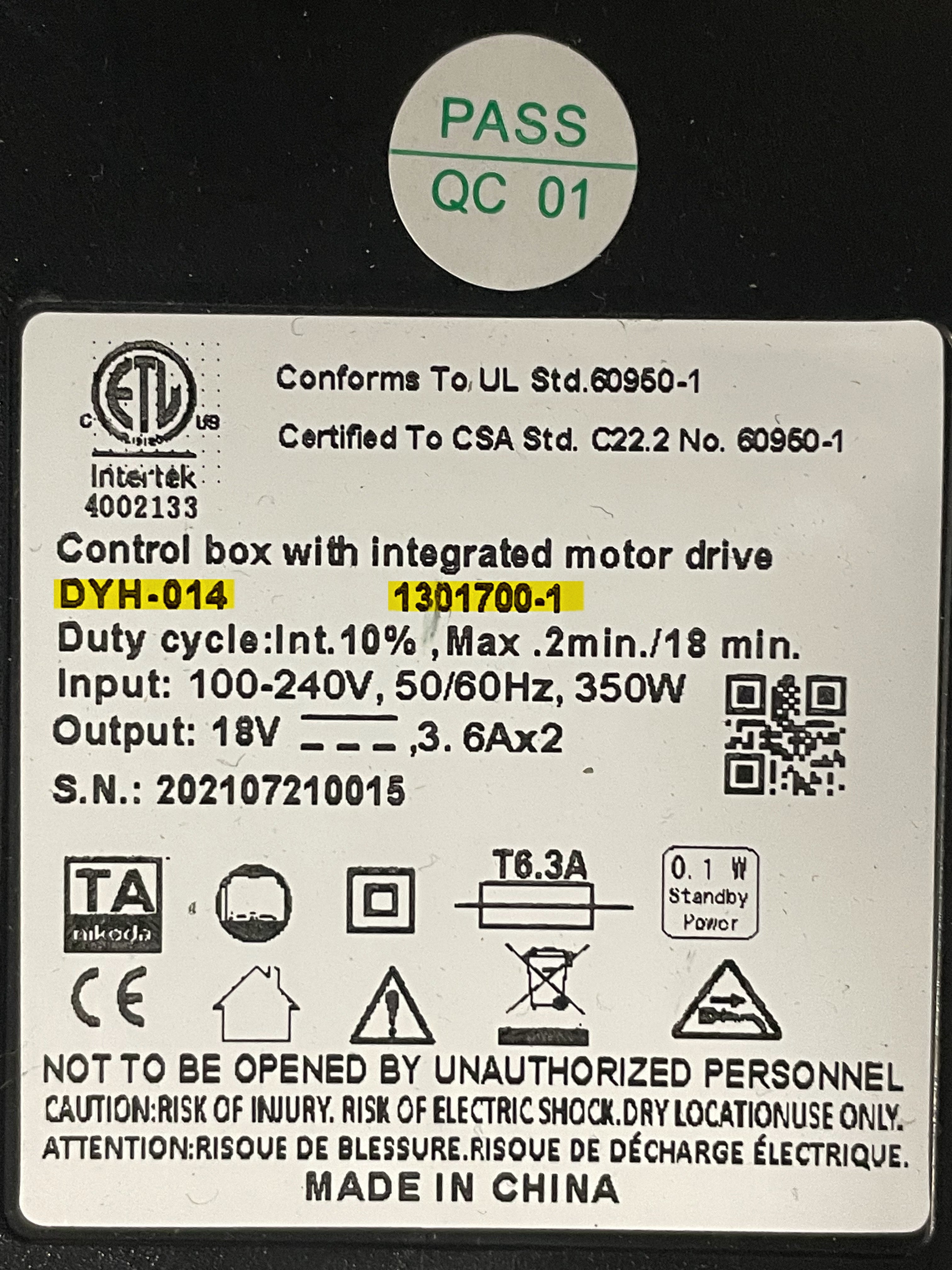Control Components for the Elite and Flex Desks