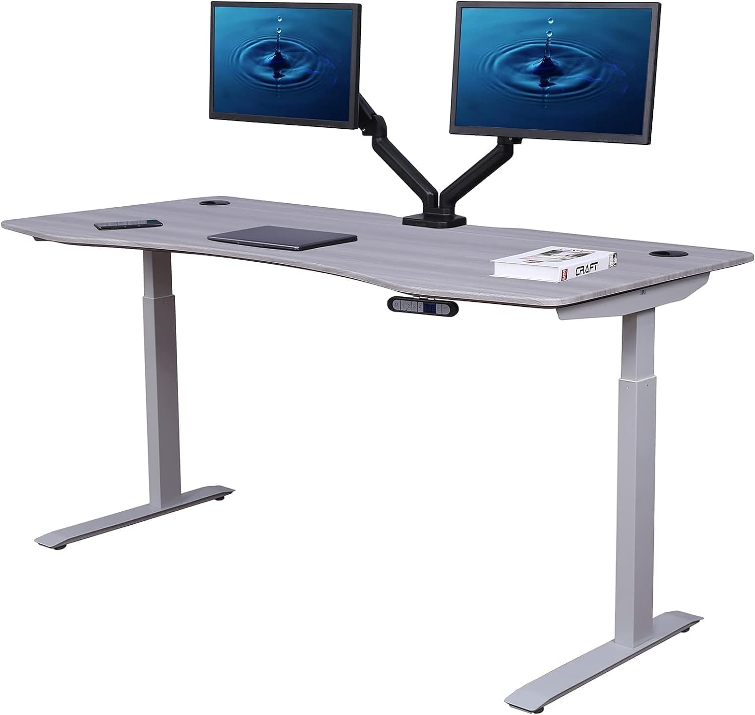 Elite Pro Series 71" x 33" Standing Desk with Off-White Frame