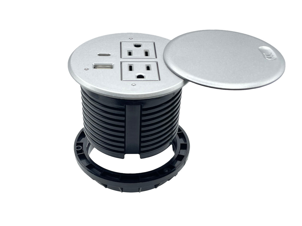 Power Grommet with Cover (Silver)