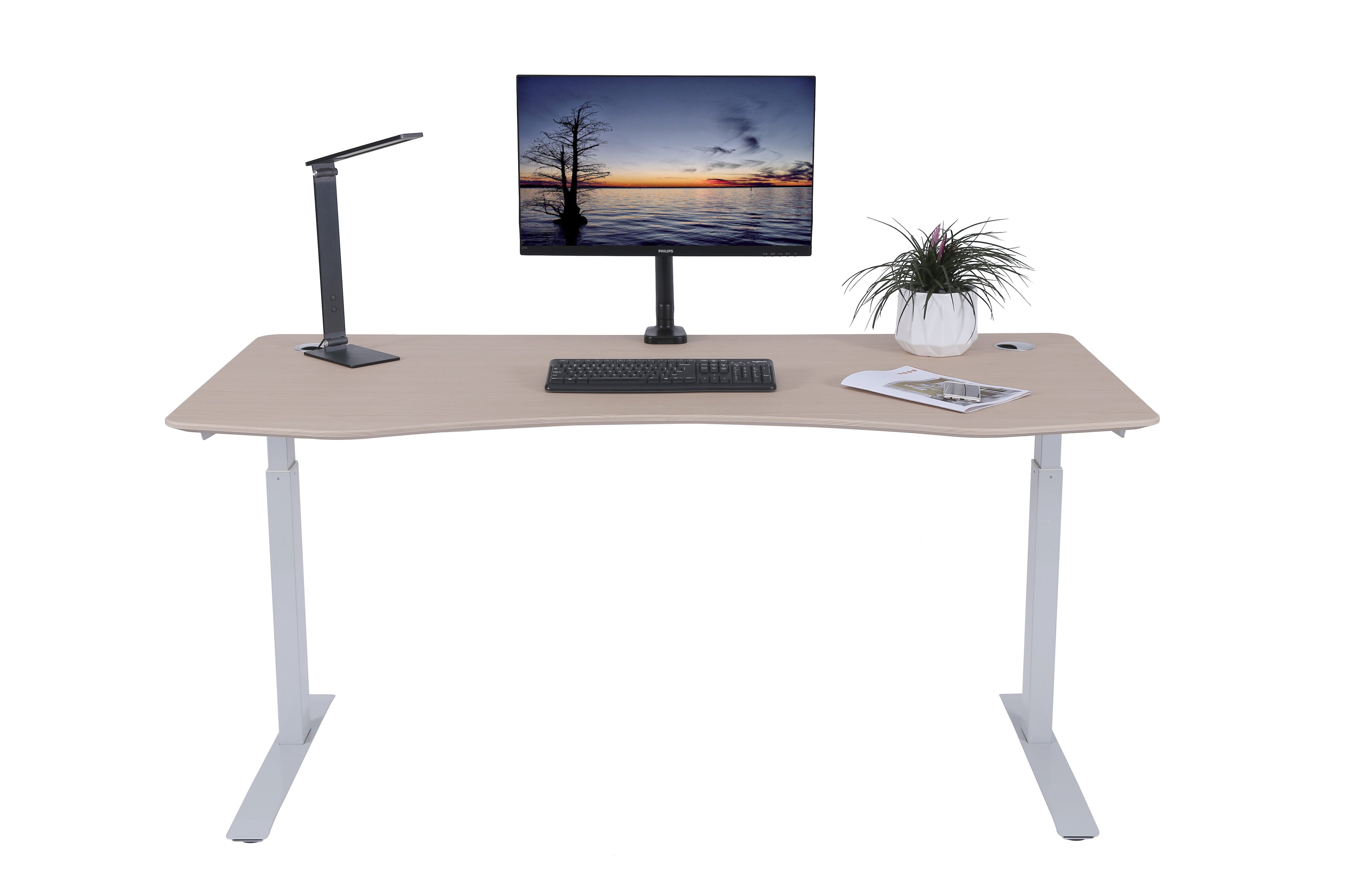 Elite Pro Series 71" x 33" Standing Desk with Off-White Frame