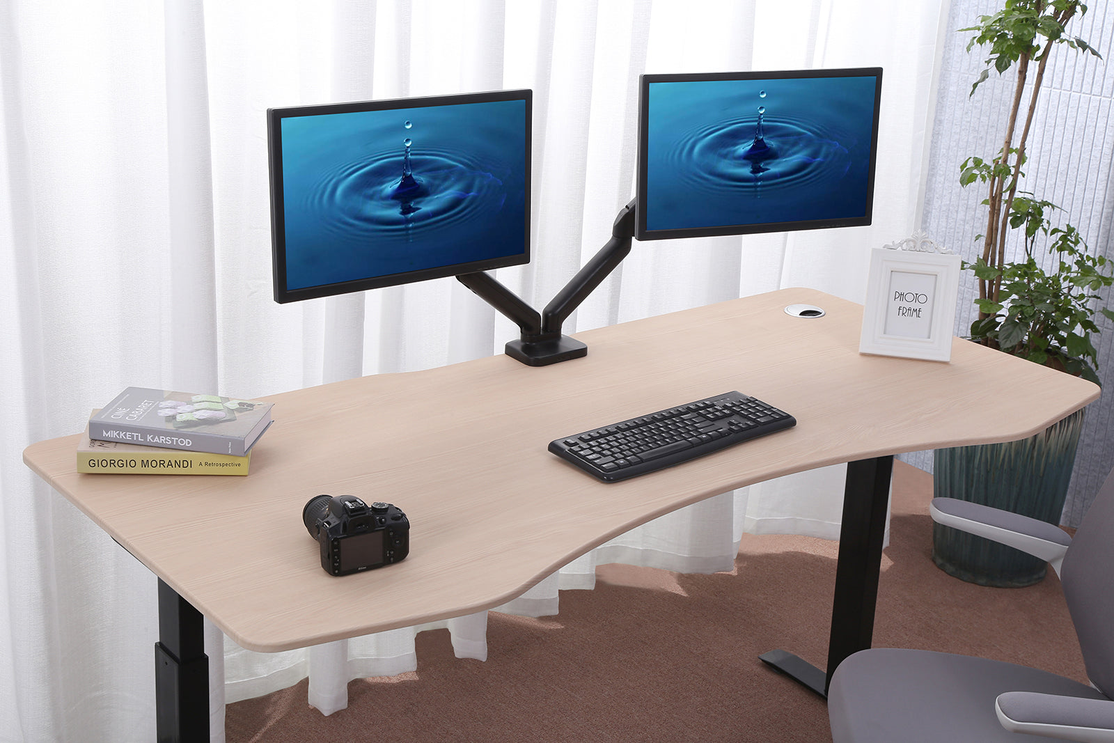 Elite Pro Series 71" x 33" Standing Desk with Black Frame