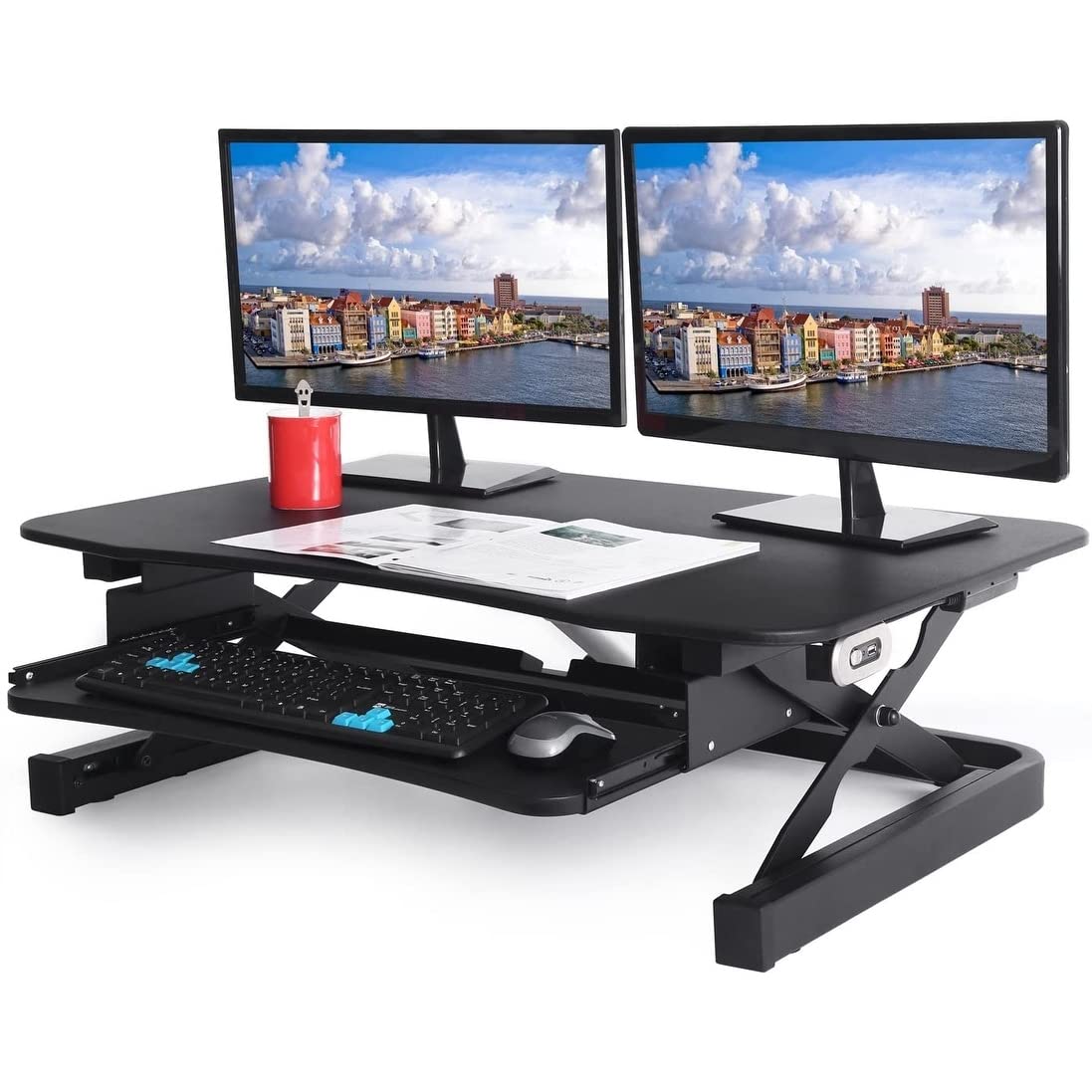 ZT Series 36 x 24 Electric Desk Converter - Black