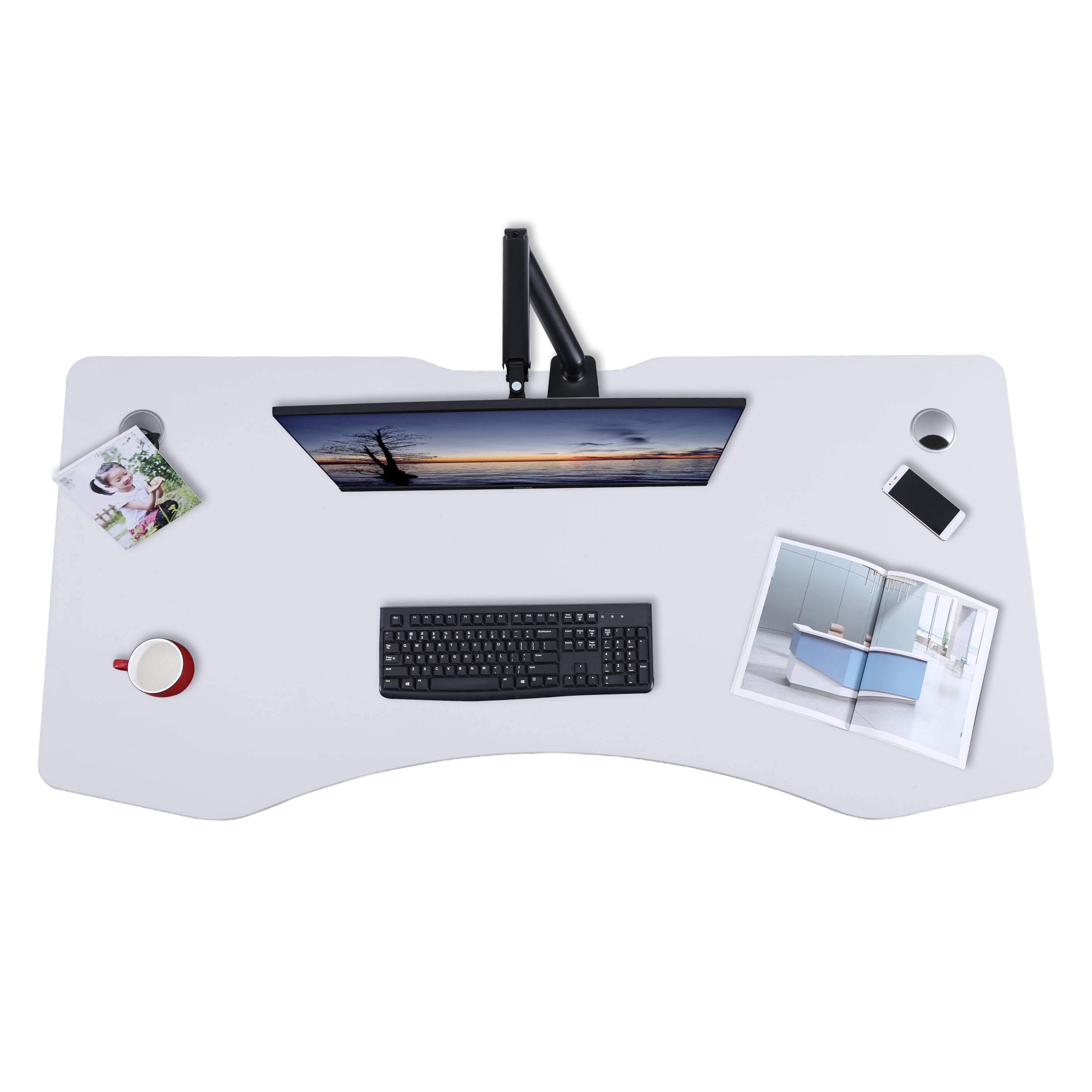 Elite Pro Series 71" x 33" Standing Desk with Black Frame