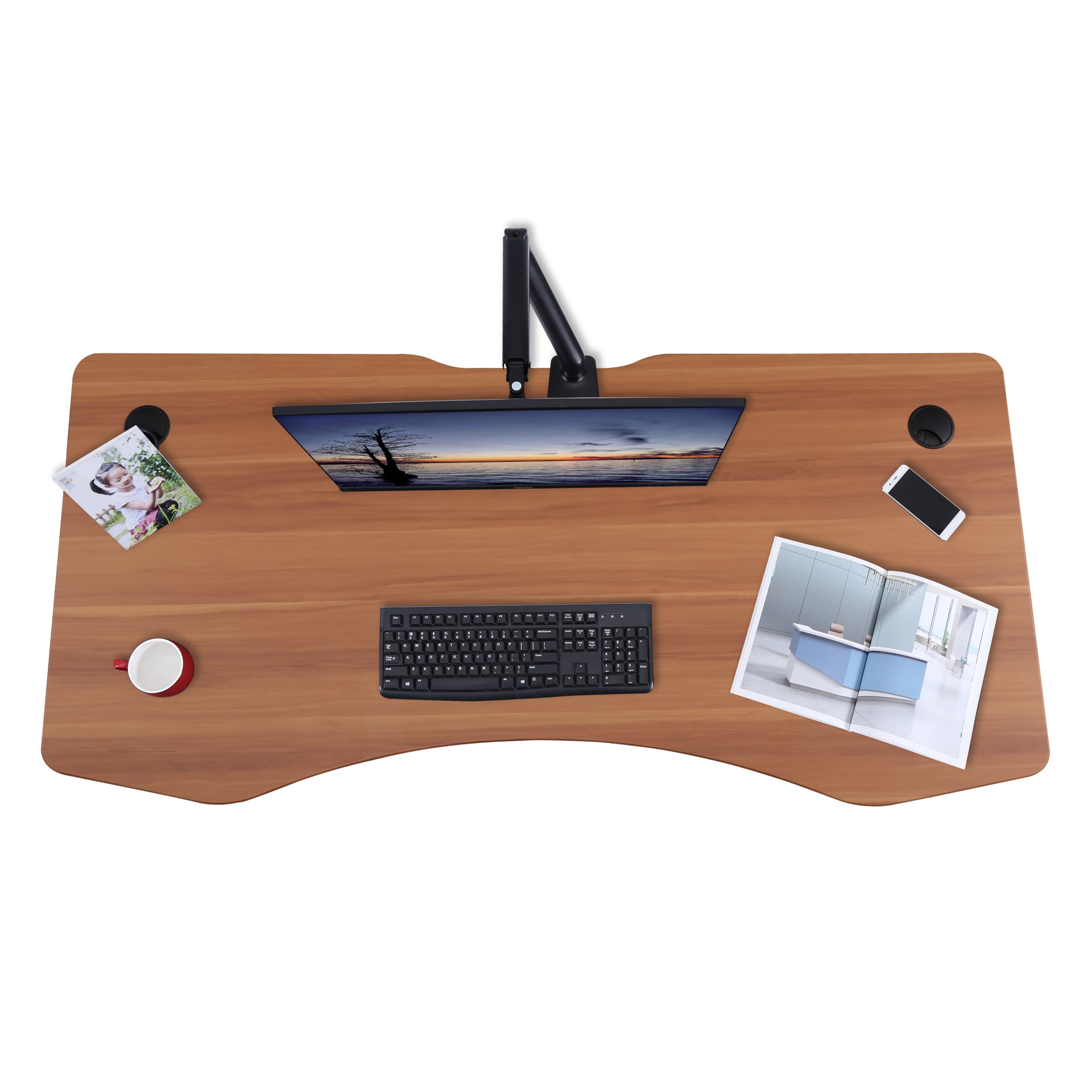 Elite Pro Series 60" x 27" Standing Desk with Off-White Frame