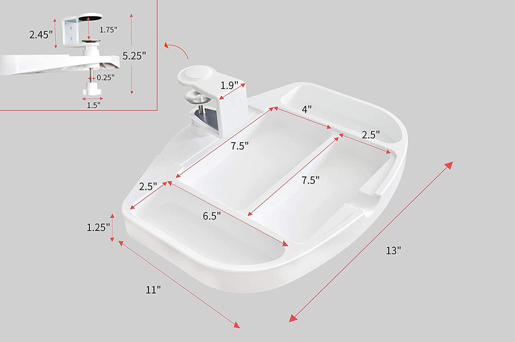 Clamp-On Under Desk 360-Degree Swivel Drawer