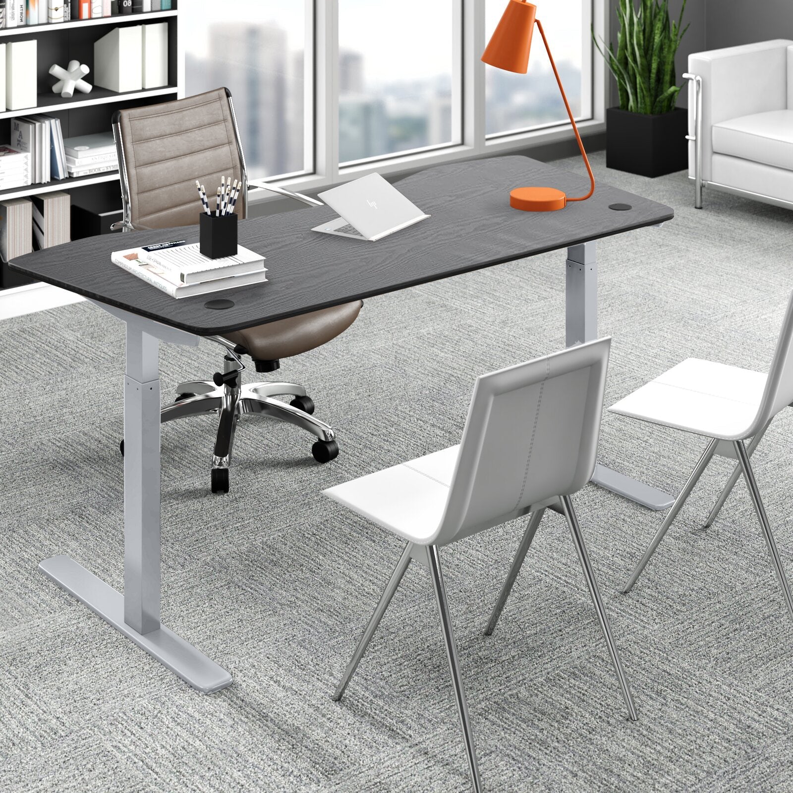 Elite Pro Series 60" x 27" Standing Desk with Off-White Frame