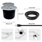 Power Grommet with Cover (Silver)