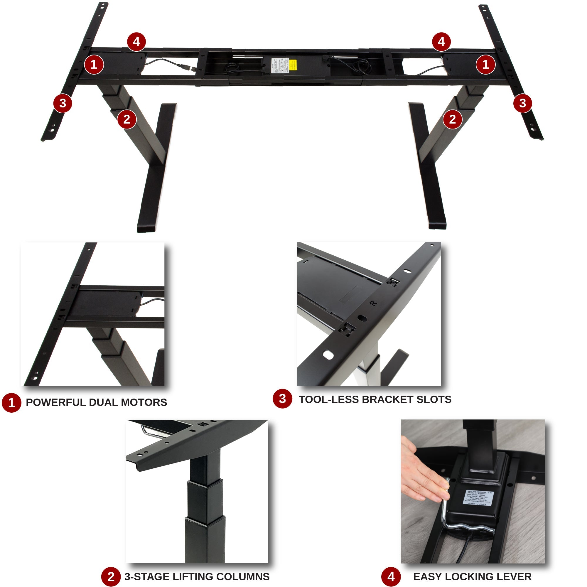 K Series 71" Standing Desk with Curved Top