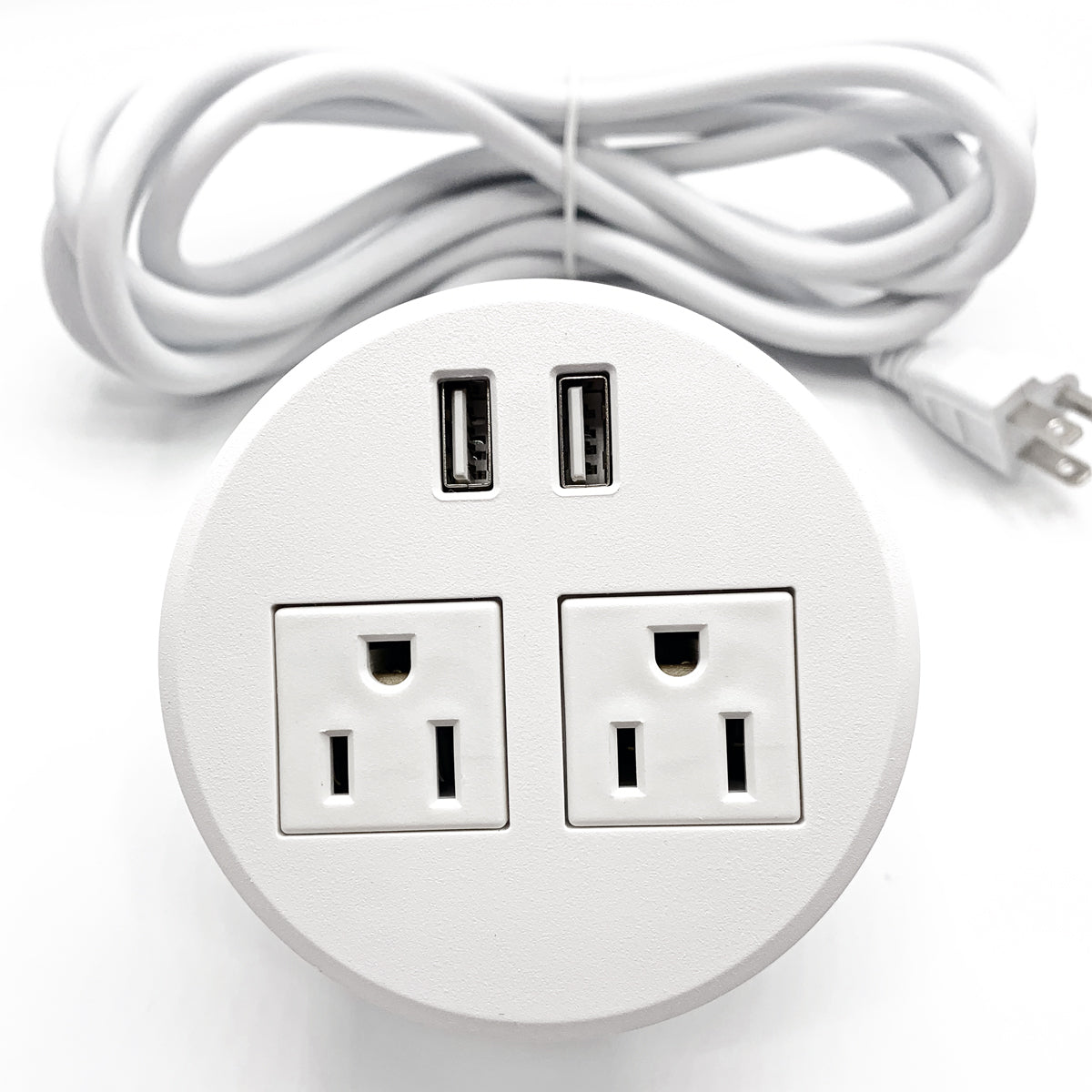 UL Certified Desktop Power Grommet with 2xAC Outlet, 2xUSB Charging Ports