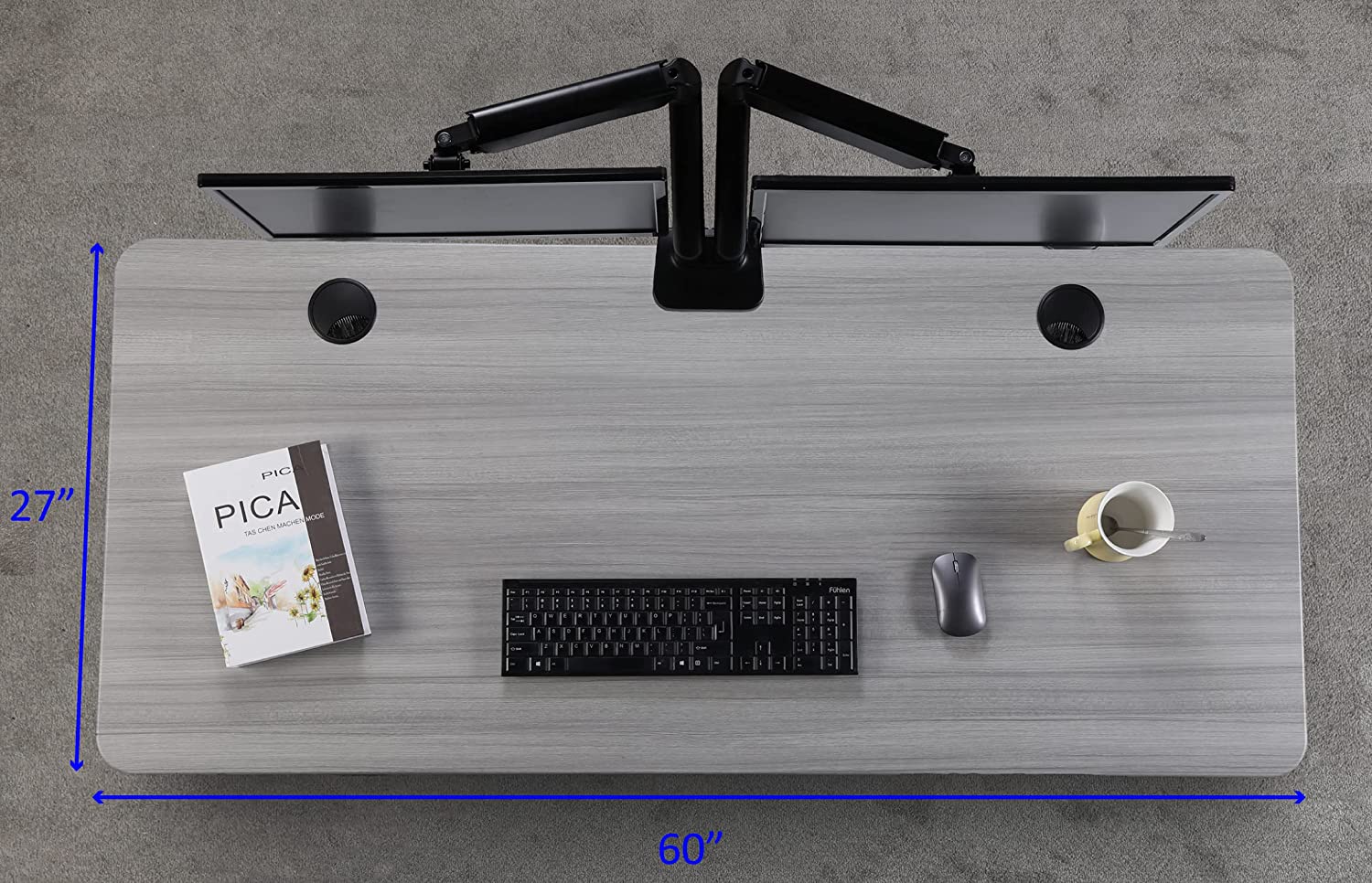 K Series 60" Standing Desk with Rectangular Top