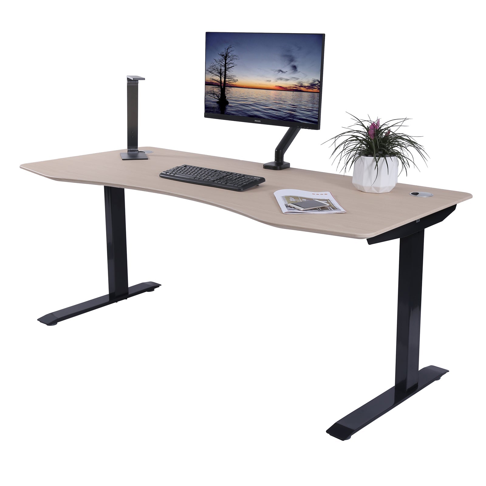 Elite Pro Series 71" x 33" Standing Desk with Black Frame