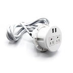 UL Certified Desktop Power Grommet with 2xAC Outlet, 2xUSB Charging Ports
