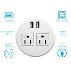 UL Certified Desktop Power Grommet with 2xAC Outlet, 2xUSB Charging Ports