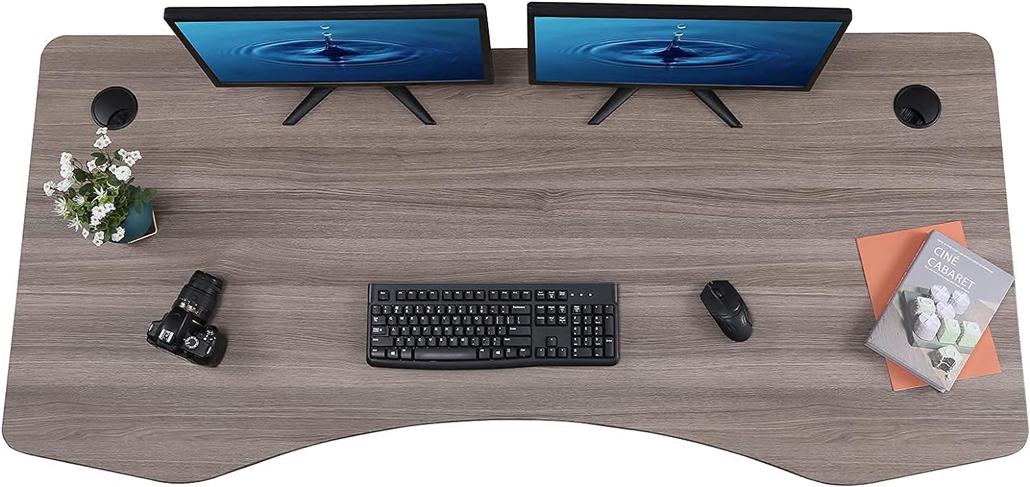 K Series 71" Standing Desk with Curved Top