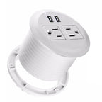 UL Certified Desktop Power Grommet with 2xAC Outlet, 2xUSB Charging Ports